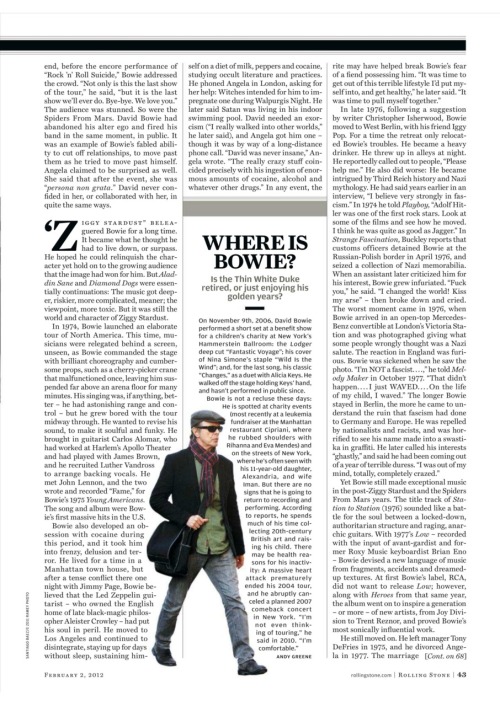 cantdancetothenoise:hungercity:David Bowie’s feature in Rolling Stone, Feb 2012. These are super hig