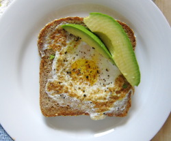 eggs in a basket with avocado.