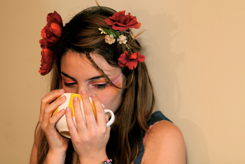 flowers in hair