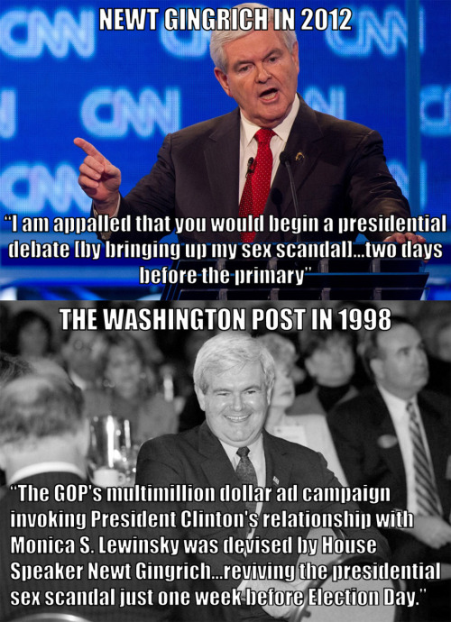 “I am appalled that you would begin a presidential debate on a topic like that [Newt Gingrich&