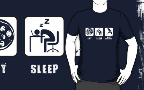 Skyrim - Eat, Sleep, Slay Dragons shirt on Redbubble