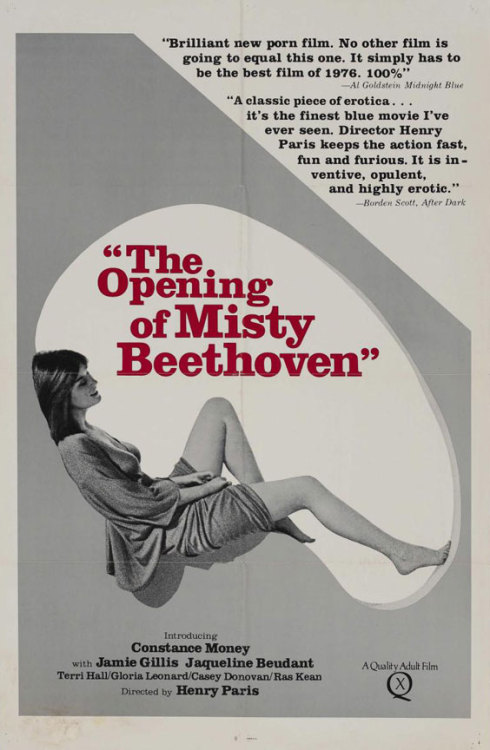 movieposteroftheday:  US poster for THE OPENING OF MISTY BEETHOVEN (Radley Metzger as Henry Paris, U