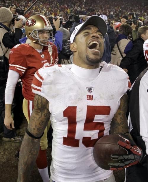 never-sated:  20-17 OT victory in San Francisco! The New York Giants are the NFC Champions and we are going to the Super Bowl!  Steve Weatherford’s face.