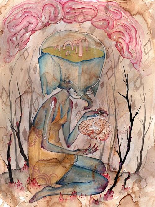 nomi-chi.comNomi Chi - &ldquo;forest lovers ghost guts:, watercolor, ink on paper, 2009
