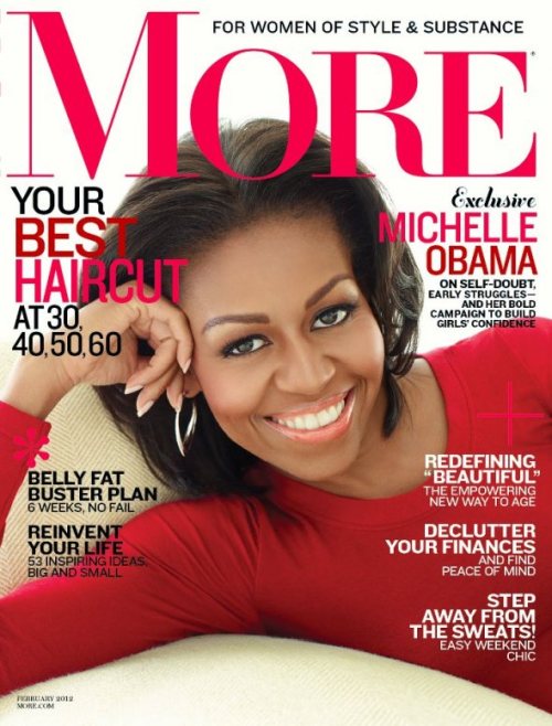 First Lady Michelle Obama covers MORE Magazine. 