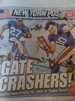 Congrats to the giants on there way to XLII *43 its looking like a rematch of superbowl 42  Lets go G Men