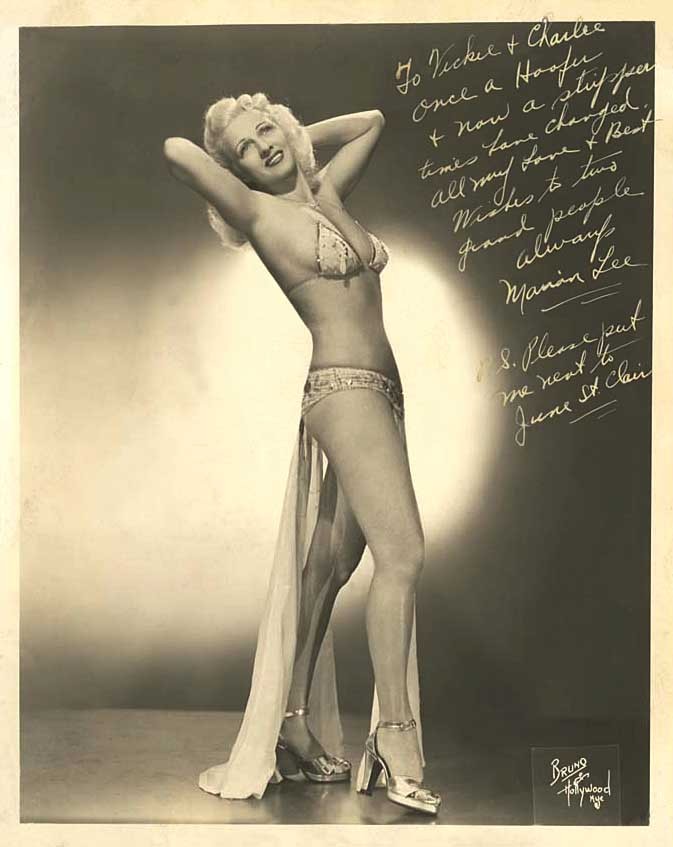  Marian Lee 1940s-era promotional photo, personalized: “To Vickie &amp;  Charlie,—