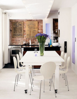 I love the clean white with the exposed brick
