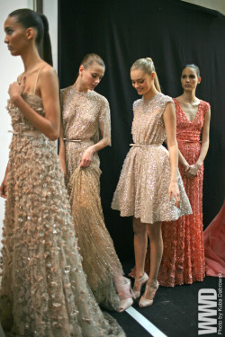 womensweardaily:  Backstage at Elie Saab Spring Couture  2012 