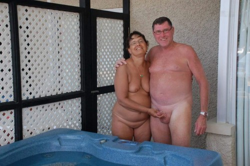 Porn photo nudistlifestyle:  Nudist couple at home pose