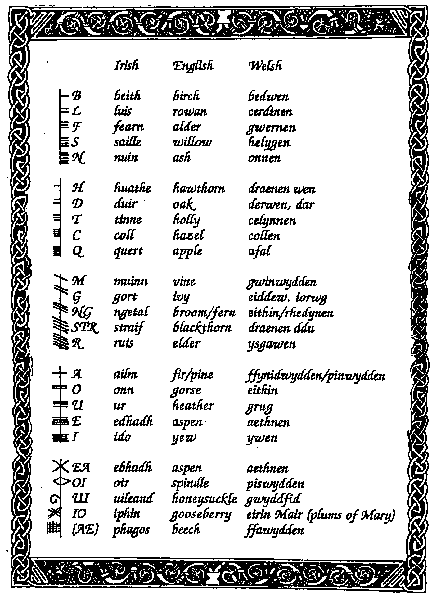 ladykrampus:  One of the languages Cabal writes in to protect himself and his house from the deadly Bonewind in the short story The Blustery Day is the old Ogham Runes. Here’s what they look like folks. See larger photos, downloads and a quick break