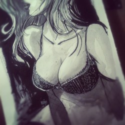 iambrao:  Short story again #sexyart #sexy #stockings #washes #ink #illustration #pinup #erotic (Taken with instagram) 