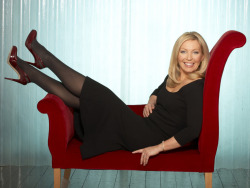 nylonfoxie:  Kirsty Young, pantyhose clad legs…nylonfoxie 