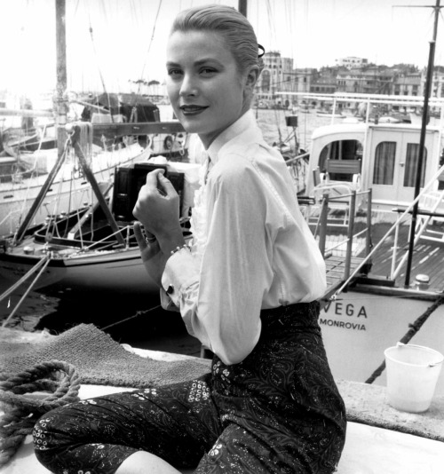 Grace Kelly attends the Cannes Film Festival, 1955