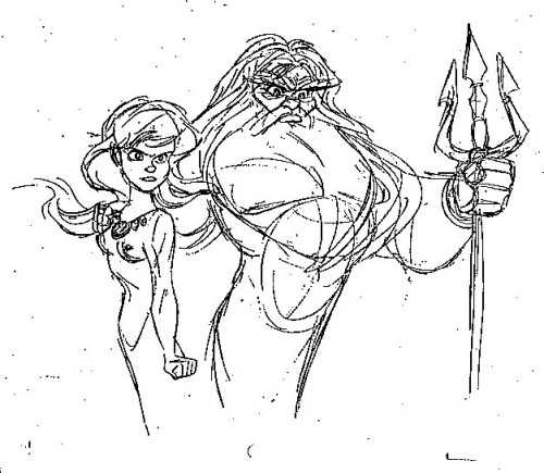 King Triton And Ariel Concept Sketch