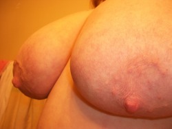 iwannabbw:  My 44H tits.  perfect for a good