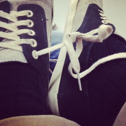 Tied his shoe laces together, muahaha.  (Taken