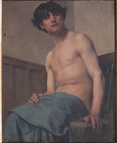 necspenecmetu:  Louis-Gaston-Amedée Charpentier, Half-nude figure, 1886. Oil on