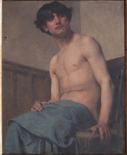 Necspenecmetu:  Louis-Gaston-Amedée Charpentier, Half-Nude Figure, 1886. Oil On