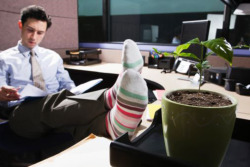 bootslaveboyusa:  you know when your BOSS calls you into HIS office and is sitting like this your faggot face will be in HIS stinking socks soles for hours,  unpaid overtime,  sniffing worshipping and massing them as HE works late into the night.  It’s