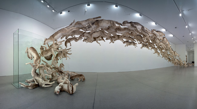 kevinless:   Head On installation by the renowned Cai Guo-Qiang , consisting of 99