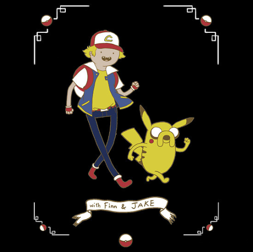 insanelygaming:  Adventure Time (Zelda and Pokemon Style) - by TeeKetch DeviantArt || Facebook || Twitter Available on RedBubble 