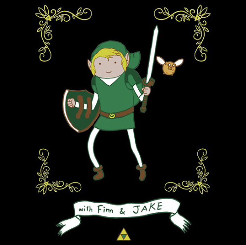 insanelygaming:  Adventure Time (Zelda and Pokemon Style) - by TeeKetch DeviantArt || Facebook || Twitter Available on RedBubble 