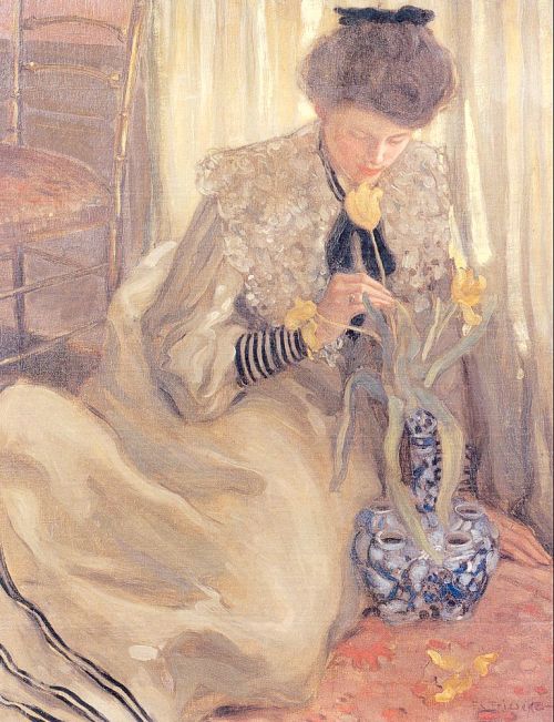 calantheandthenightingale:  The Yellow Tulip by Frederick Carl Frieseke (1874 - 1939)