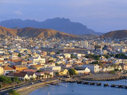 mckenzie-ah:Mindelo, capital of São Vicente in Cape Verde, sprawls down to the Atlantic Ocean