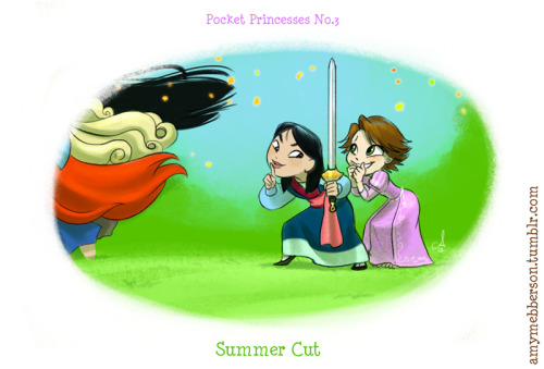 disney-fashions:amymebberson:  Pocket Princesses 3: Summer Cut Yeah, I want this to be a weekly thin