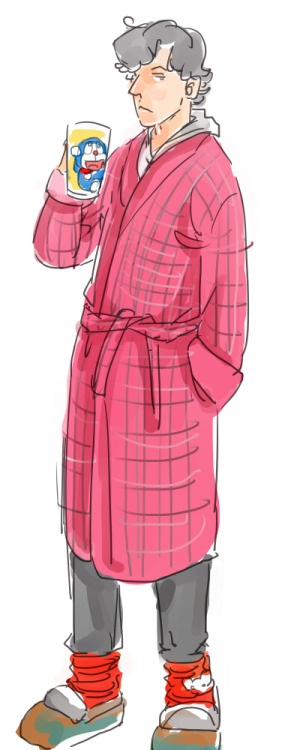 lostconner:  xxxxxx6x:  My friend asked me to draw Sherlock in my current clothes. So here it goes. 