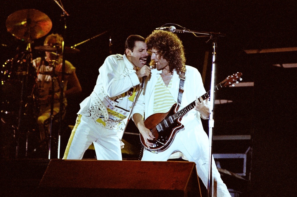 Freddie Mercury with Brian May