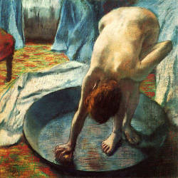 Bathing. Woman in the Bath. Edgar Degas. 1886.