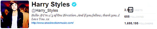  The last two pictures Harry tweeted and his number of tweets… 