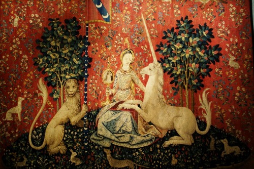 La dame à la licorne (The Lady and The Unicorn), series of six tapestries woven in Flanders of wool 