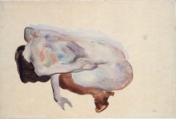 Egon Schiele, Crouching Nude in Shoes and