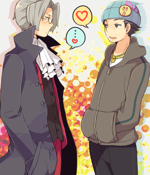 carcinophobicgeneticist: i love seeing aj!era edgeworth with silver hair and glasses &lt;3