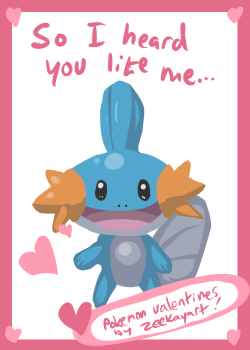 fypblog:  zeekayart:  “pokemon” valentines 3. 1 and 2.  Get your Valentine’s on you memers… you dreamers… 