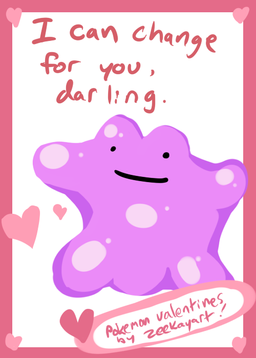 fypblog:  zeekayart:  “pokemon” valentines 3. 1 and 2.  Get your Valentine’s on you memers… you dreamers… 