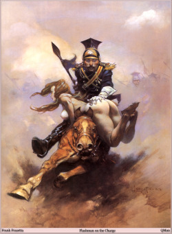 frazetta:  Flashman on the charge, 1974. 