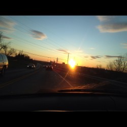 Sunset. No filter. Dirty windshield.  (Taken with instagram)