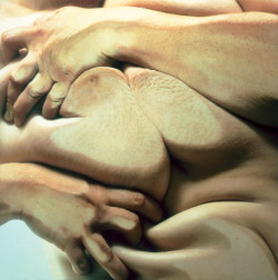 significatiomortis:  Jenny Saville and Glen Luchford, Closed Contact “[Saville] presses her skin against glass to disfigure and manipulate it, emphasizing her negative body image.”  