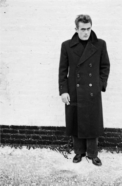 Great coat! gqfashion:  Your Afternoon Shot “Only the gentle are ever really strong.”—James Dean. More style icons here. 