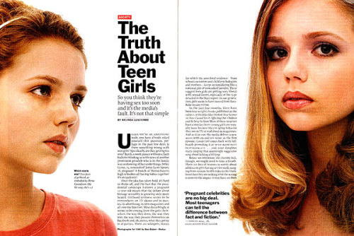 culturecheck:
“ ahaha this is me when I was 12! This was for Time Magazine, like four years ago. Even though it says, “Birna Gustafsson, age 11” I was actually 12. They did a story of how teen girls grow up too fast, and it doesn’t have very much to...