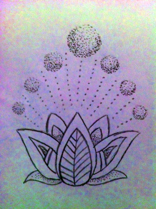 luie-moon:  First attempt at drawing a dotwork piece.