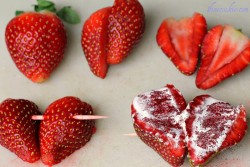 fuckyeahdeliciousfood:  Marshmallow Filled Strawberry Hearts  