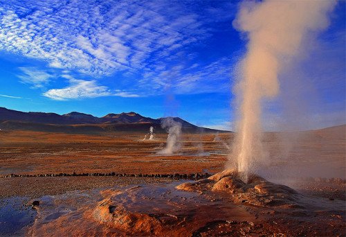 by background_62 on Flickr.With over 80 active geysers, El Tatio is the largest geyser field in the 