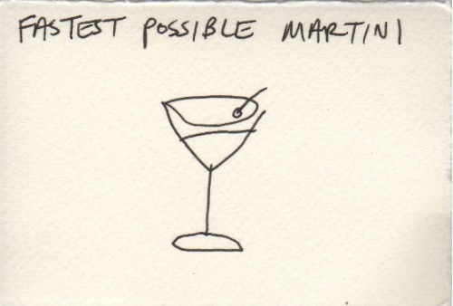 a Martini, by Laurea, in 6.7 seconds.
We’re always a little disappointed to see a martini glass with anything other than a martini inside it. Think about it: the Fastest Possible Martini is the fastest possible identifiable cocktail, as long as you...