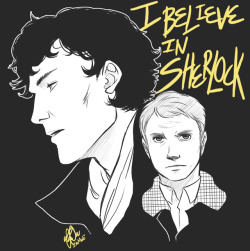 icallit:  First official drawing of 2012. I almost lost it trying to draw Sherlock’s cheekbones remind me never to draw real people again especially Benedict Cumberbatch or Martin Freeman. 