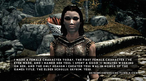 TES V: Skyrim Confessions  Skyrim, Female characters, The elder scrolls iv